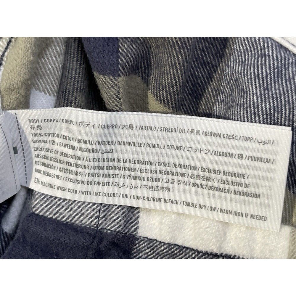 Hollister Medium Blue Plaid Long Sleeve Flannel Shirt 100% Cotton Lumbercore - Picture 9 of 9